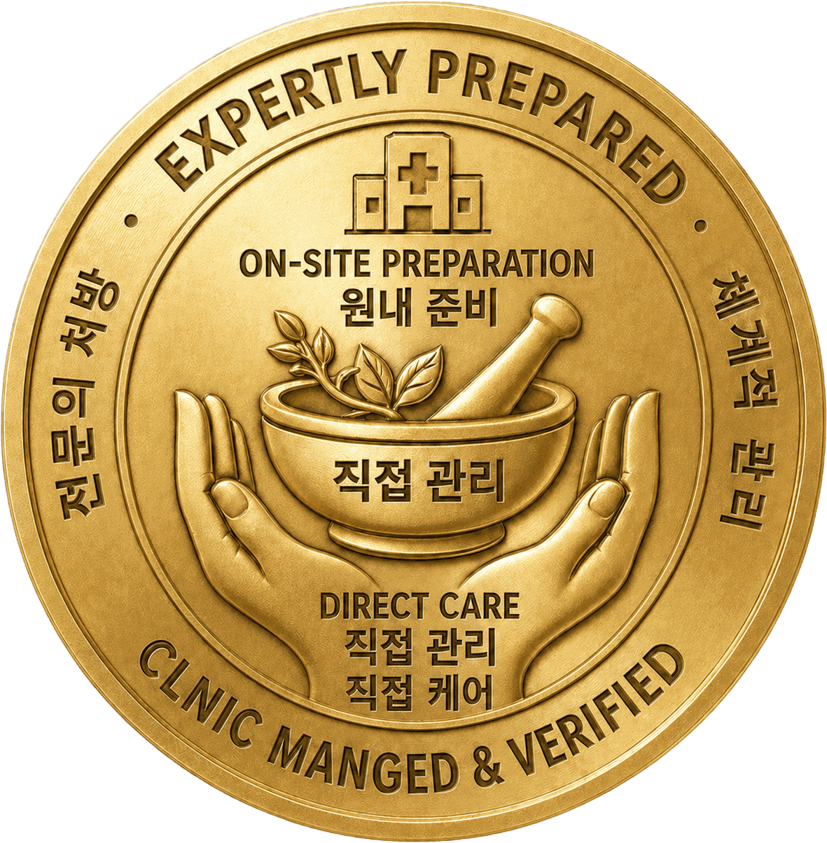 EXPERTLY PREPARED 원내 조제·직접 관리 엠블럼